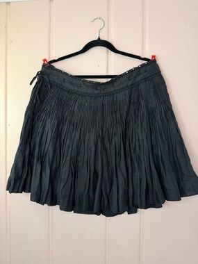 J. Crew Black linen pleated Circle Skirt sz16